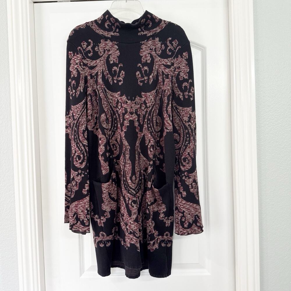 Free People Modern Love Pocket Mini Dress Tunic Mock Neck Sweater Size Large - Picture 3 of 10